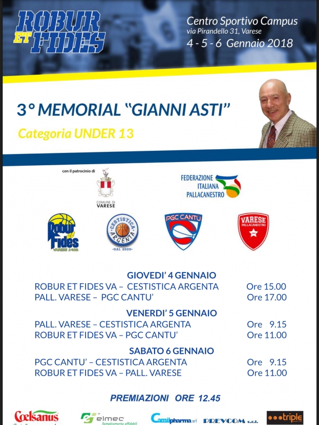 Al via il 3^ Memorial &#039;&#039;Gianni Asti&#039;&#039;