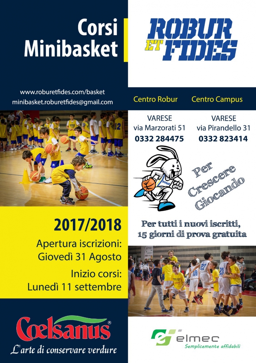 AL VIA LE ISCRIZIONI MINIBASKET